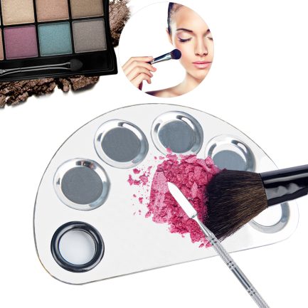ALIOBC 2Pcs Cosmetic Makeup Palette, Premium Stainless Steel Metal Rectangle Makeup Mixing Palette with Spatula Artist Tool for Mixing Foundation/Eye Shadow/Eyelash/Lipsticks/Nail Art - Image 7