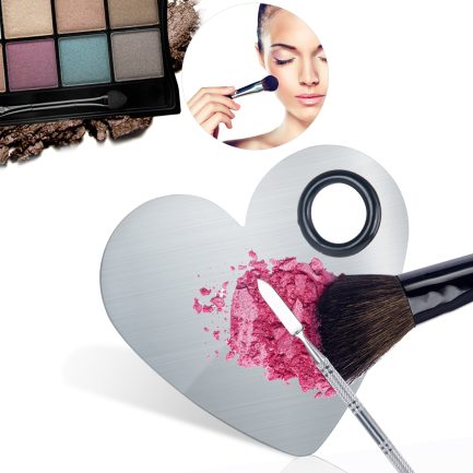 ALIOBC 2Pcs Cosmetic Makeup Palette, Premium Stainless Steel Metal Rectangle Makeup Mixing Palette with Spatula Artist Tool for Mixing Foundation/Eye Shadow/Eyelash/Lipsticks/Nail Art - Image 5