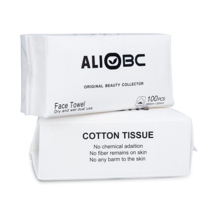 ALIOBC Disposable Face Towel, Facial Cleansing Cloths Soft Non-Woven Facial Cotton Tissue Dry and Wet Use for Office/Travel/Outdoor Activities (1 PACK-100 PCS) - Image 7