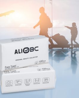 ALIOBC Disposable Face Towel, Facial Cleansing Cloths Soft Non-Woven Facial Cotton Tissue Dry and Wet Use for Office/Travel/Outdoor Activities (1 PACK-100 PCS)