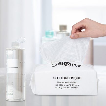ALIOBC Disposable Face Towel, Facial Cleansing Cloths Soft Non-Woven Facial Cotton Tissue Dry and Wet Use for Office/Travel/Outdoor Activities (1 PACK-100 PCS) - Image 5