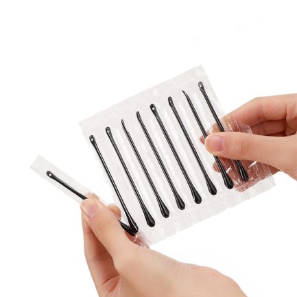 ALIOBC 50 Pcs Multi Use 2-End Disposable Squeeze Acne Blackhead Care Black Cotton Swabs Stick, Professional Ear Pick and Skin Beauty Tool for Blackhead or Whitehead Nasal Gunk Remover - Image 6