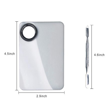 ALIOBC Makeup Palette, Upgrad Stainless Steel Metal Mixing Palette with Spatula Artist Tool for Mixing Foundation Nail-Art - Image 6