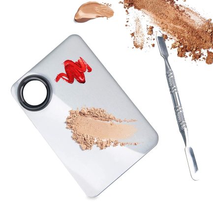 ALIOBC Makeup Palette, Upgrad Stainless Steel Metal Mixing Palette with Spatula Artist Tool for Mixing Foundation Nail-Art - Image 4