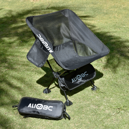 ALIOBC Camping backpacking chair, ultralight portable Folding Chairs with Anti-Slip Large Feet and Carry Bag for Camp Hiking Lawn Beach Sports, Heavy Duty330 lbs (Black) - Image 2