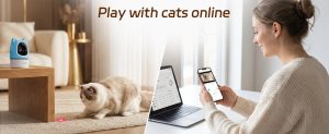 aliobc pet camera with phone app, auto tracking, 2k cat camera, privacy mode, 2 way audio, dual band wifi indoor pet cam night vision, 355° pan（sky blue）