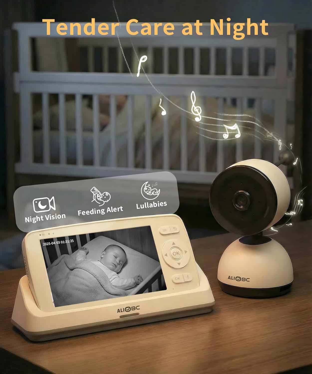 Smart Baby Monitor with Camera and Audio WiFi & No-WiFi Modes AI Cry Detection Night Vision 1080p - Image 5