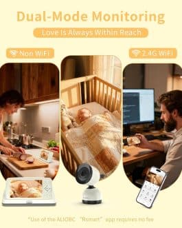 Smart Baby Monitor with Camera and Audio WiFi & No-WiFi Modes AI Cry Detection Night Vision 1080p