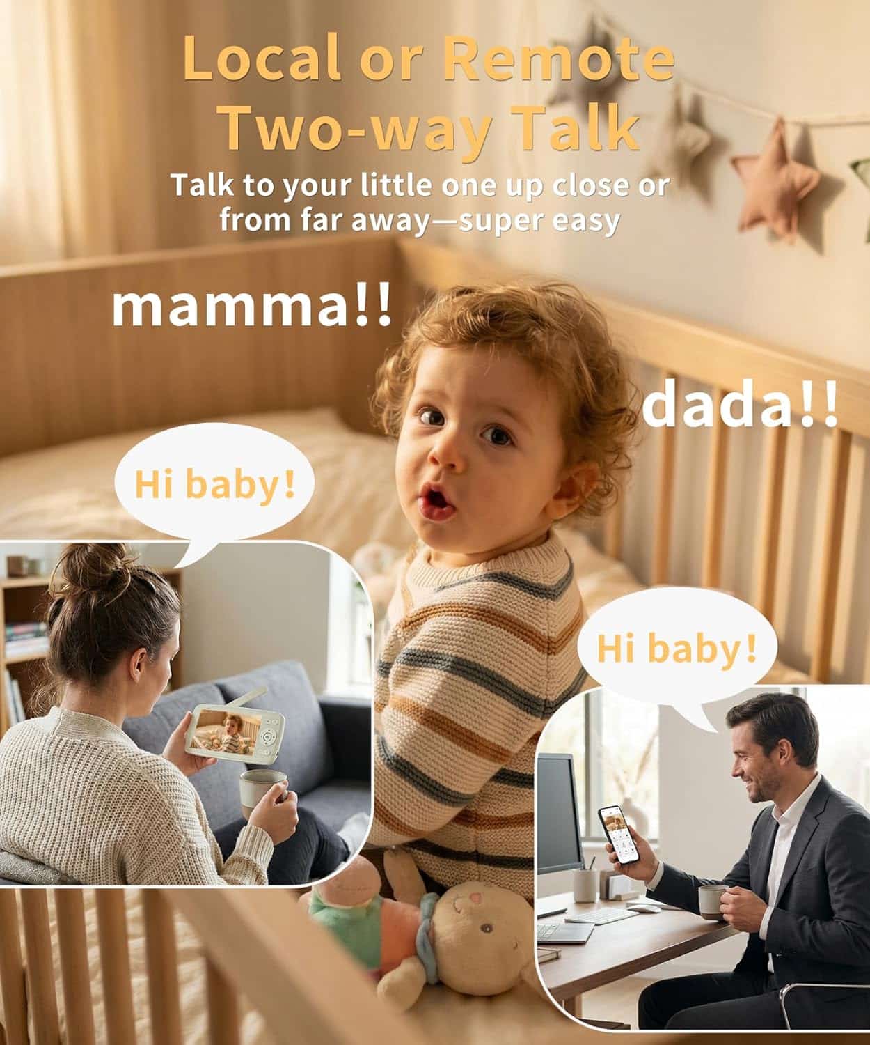 Smart Baby Monitor with Camera and Audio WiFi & No-WiFi Modes AI Cry Detection Night Vision 1080p - Image 9