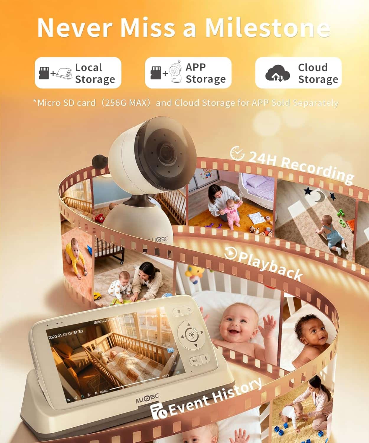 Smart Baby Monitor with Camera and Audio WiFi & No-WiFi Modes AI Cry Detection Night Vision 1080p - Image 6