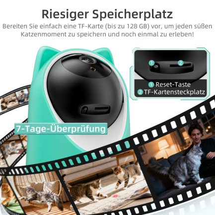 aliobc pet camera indoor cat camera with phone app, night vision & motion detection alerts