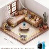aliobc pet camera with phone app, auto tracking, 2k cat camera, privacy mode, 2 way audio, dual band wifi indoor pet cam night vision, 355° pan（sky blue）