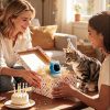 aliobc pet camera with phone app, auto tracking, 2k cat camera, privacy mode, 2 way audio, dual band wifi indoor pet cam night vision, 355° pan（sky blue）